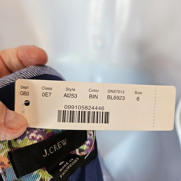 J. Crew Womens Open Front Blazer Linen Blend Sz 6 Blue & Heathered Lined - Picture 8 of 9